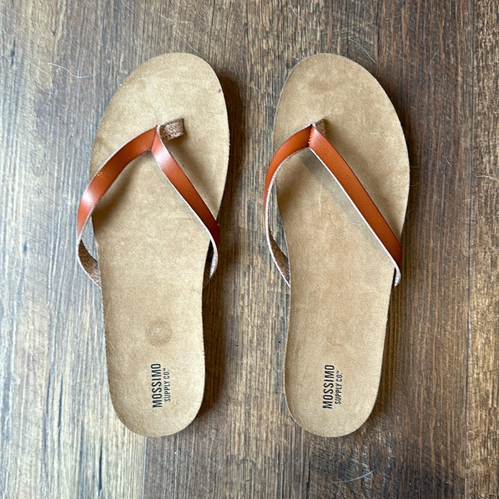 Leather Mossimo Flip Flops